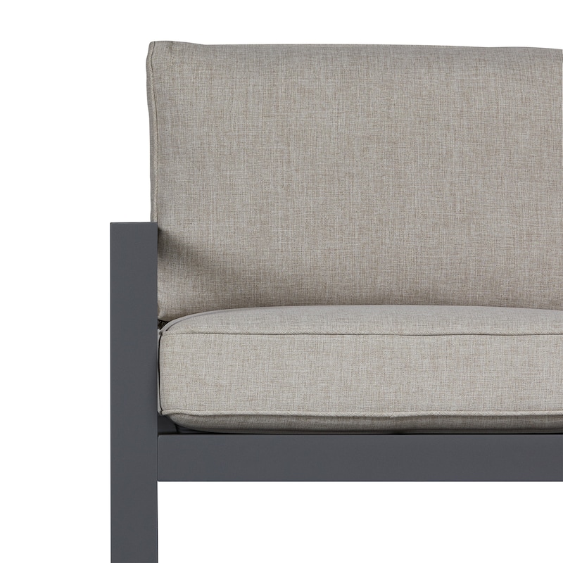 Aegean Outdoor Two Seat Sofa in Weathered Slate w/ Tan Cushions by Real Flame