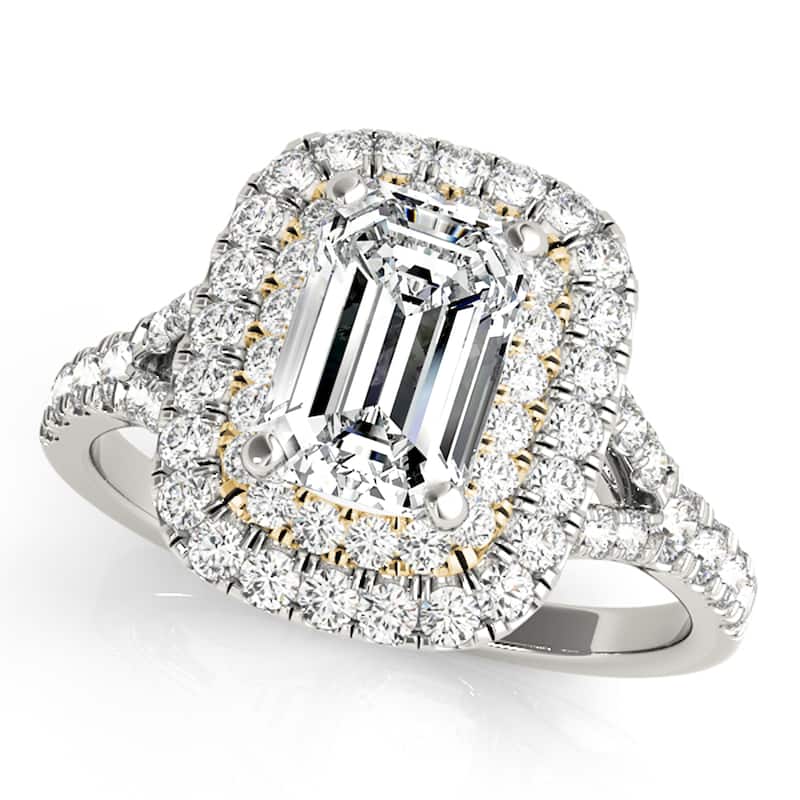 Auriya 14k Yellow Gold Lab Grown Emerald Diamond Halo Engagement Ring 0.50 to 5.00 ct. tw. (F-G VS) - 1.50 ct. center - 6