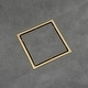 preview thumbnail 1 of 2, brushed gold 6 inch stainless material shower drain with ABS base - 6 x 6