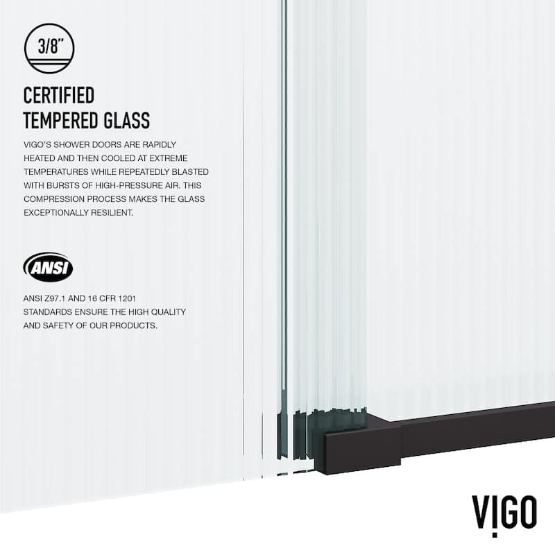 Vigo VG6041FL7274L Elan 74" High x 72" Wide Sliding Frameless Shower
