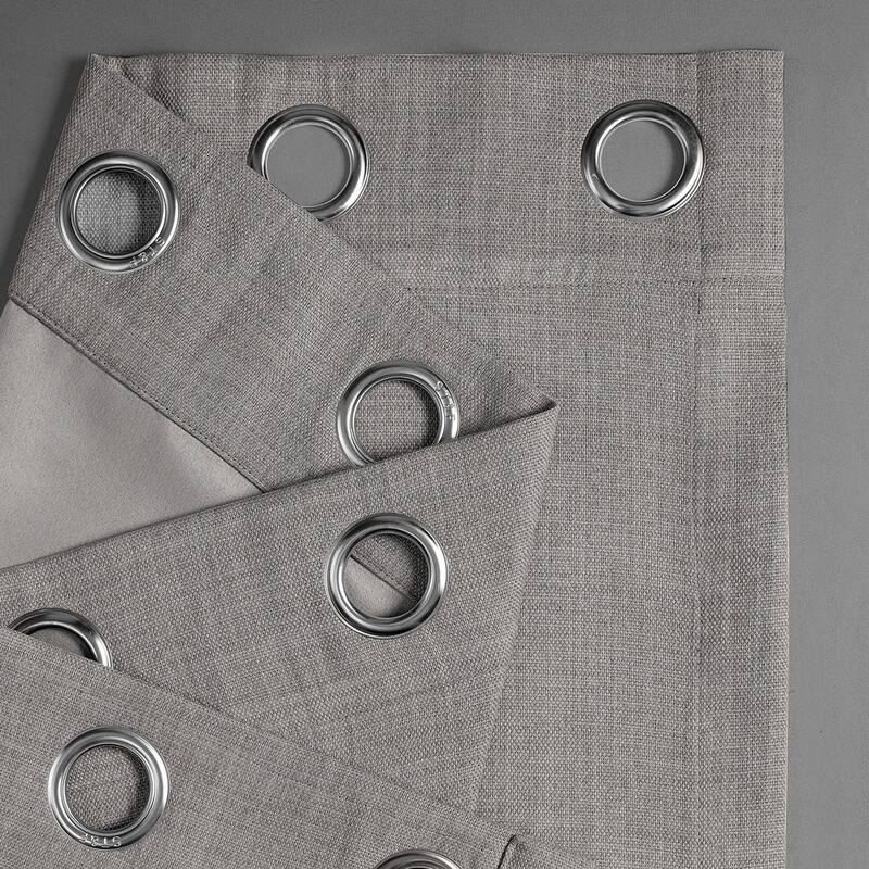 Exclusive Fabrics Faux Linen Grommet Room Darkening Curtain (1 Panel)