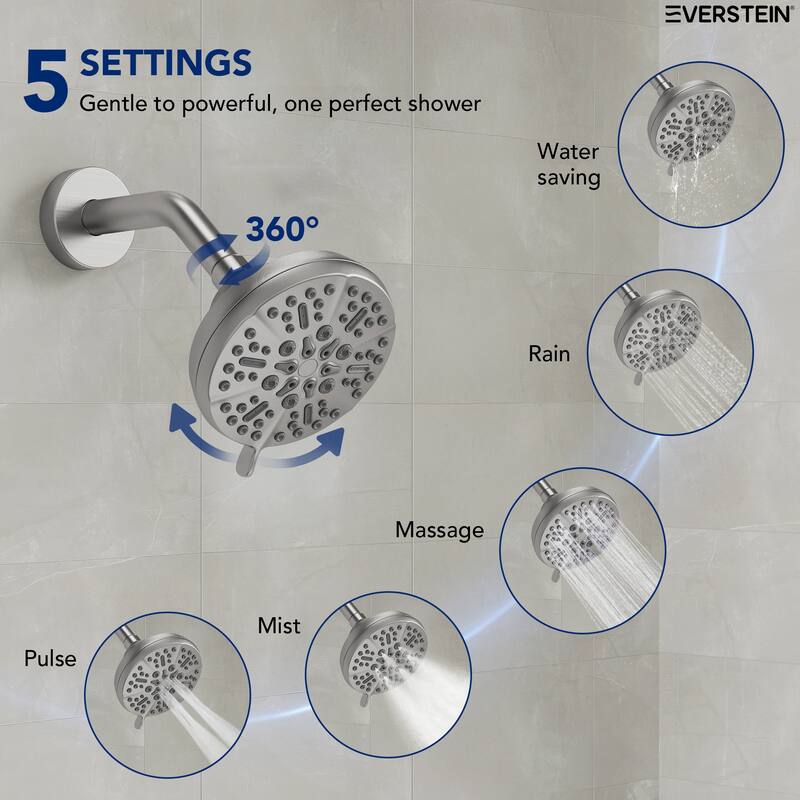 2-in-1 Shower Head and Handheld Combo with Solid Brass Valve