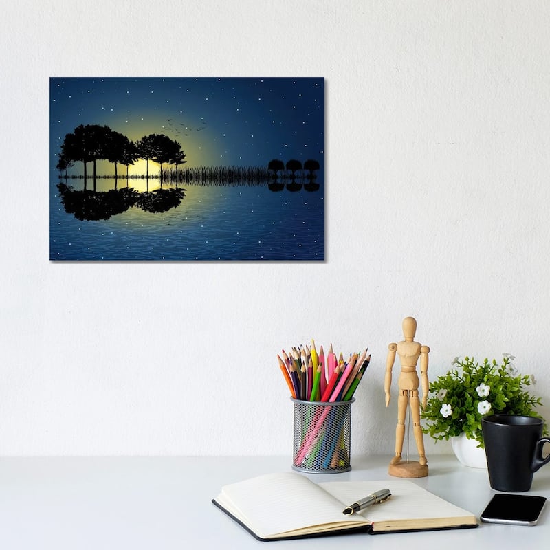 iCanvas "Guitar Island Moonlight" by psychoshadow Canvas Print - 8x12x0.75