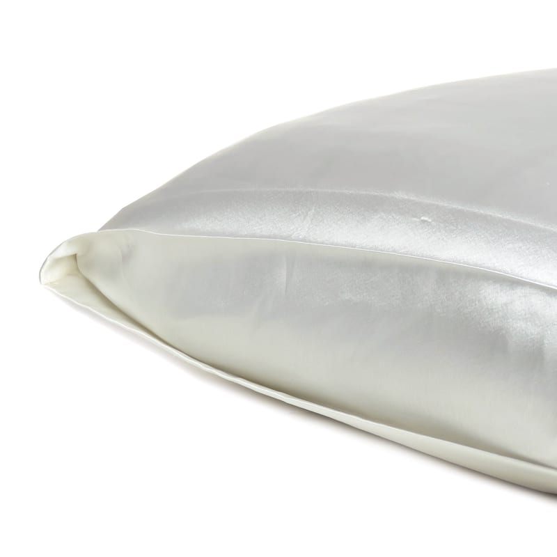 HomeRoots White Dreamy Set Of 2 Silky Satin Queen Pillowcases