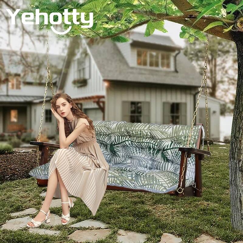 Swing Replacement Cushion, Outdoor Bench Cushions with Backrest Thicken 4", Patio Furniture Garden Porch Loveseat Glider Pad