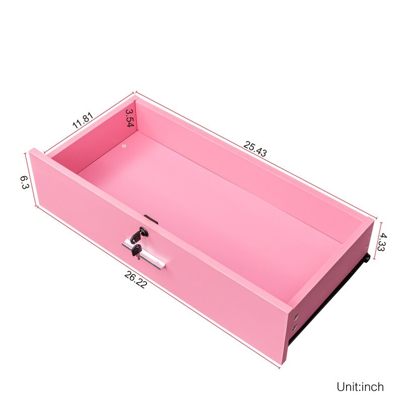 Storage Cabinet with Hair Dryer Holder Stylist Equipment Drawer Pink