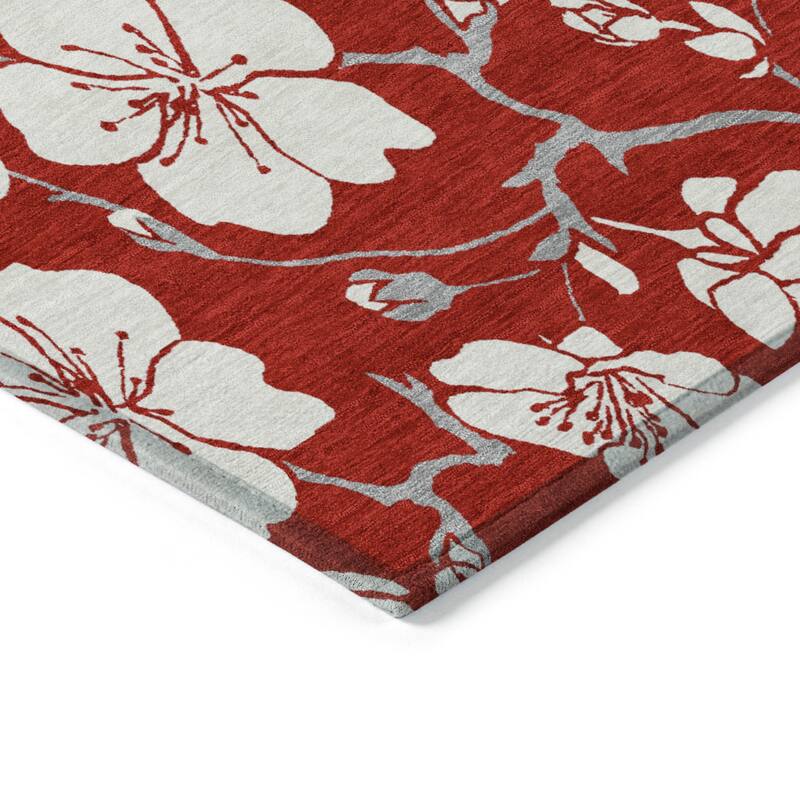 HomeRoots Floral Transitional Rectangle Outdoor Rug