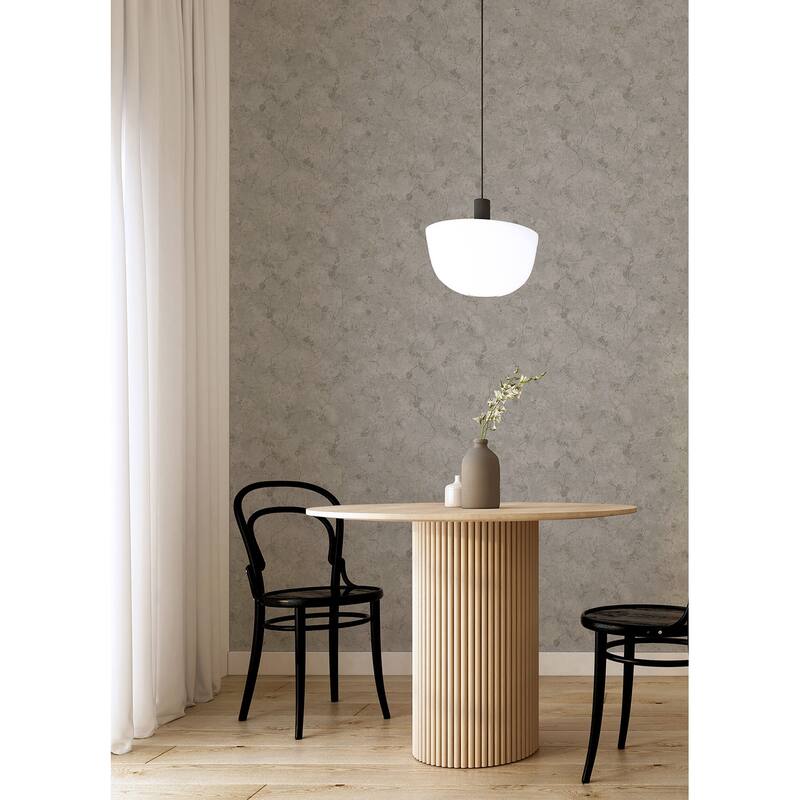 A-Street Prints Mahina Pewter Floral Vine Wallpaper