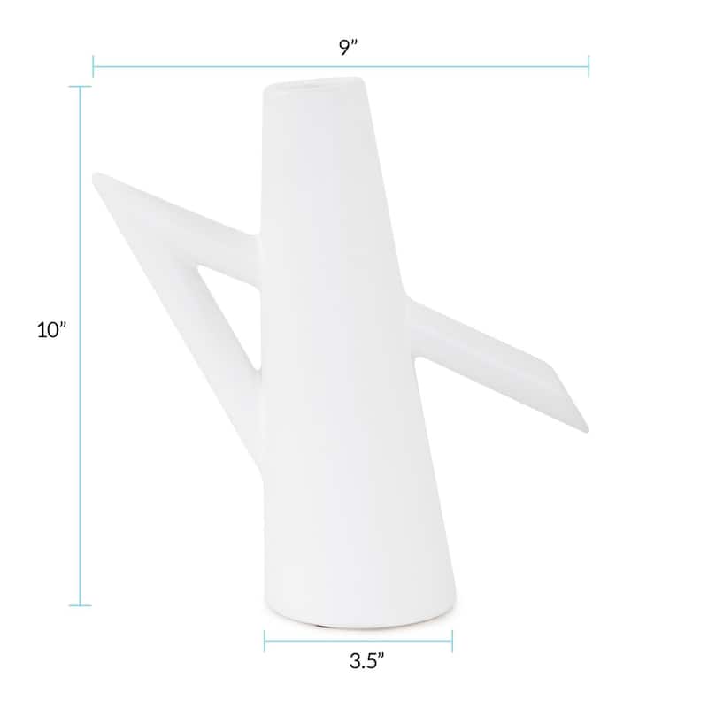 Allan Andrews Decorative Matte White Ceramic Abstract Scandinavian Vase Collection