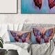 Designart 'Vintage Blue Butterfly II' Modern Printed Throw Pillow - Bed ...
