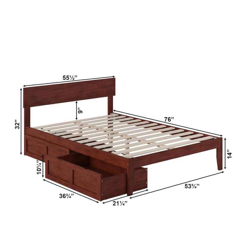AFI Boston Platform Bed with Storage Drawers