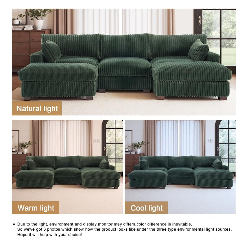 Oversized U-shaped Plush Modular Sectional Sofa Set