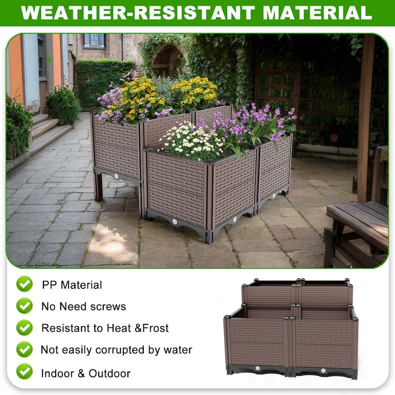 440lb Capacity Polypropylene Outdoor Planter Boxes