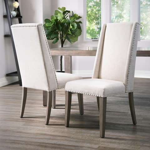 Abbyson Lillian Neutral Acacia Polyester Dining Chair