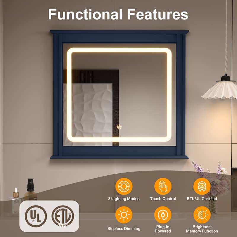 Smart LED Vanity Mirror with 3-Color Light