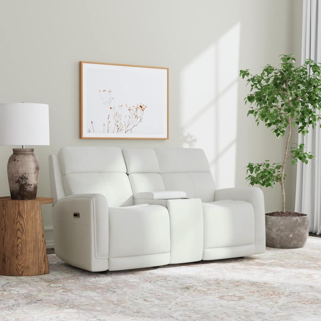 Alister Power Gliding Loveseat with Console, Power Headrests & Lumbar by Flexsteel - 71" x 41" x 42"