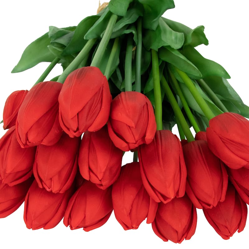 real touch™ red artificial tulip floral bundles set of 6 18"