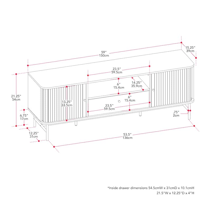 Riko TV Stand with Storage for TVs up to 75"