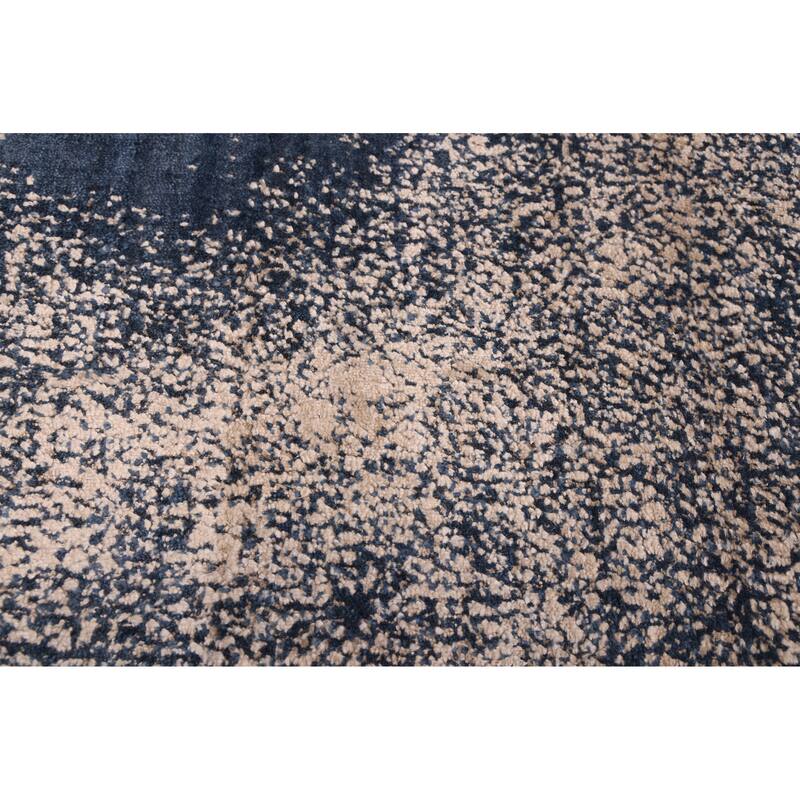 ECARPETGALLERY Hand Loomed Elysian Beige, Dark Navy Rug - 7'10 x 9'11
