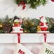 preview thumbnail 15 of 33, Glitzhome Resin Santa Snowman Penguin Gnomes with JOY Christmas Stocking Holders Mantel Ornament(Set of 3)