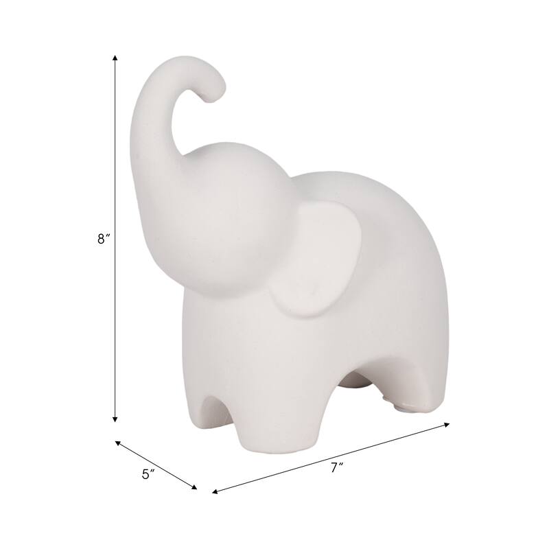 Sagebrook Home Porcelain Elephant Figurines - 7" x 5" x 8"