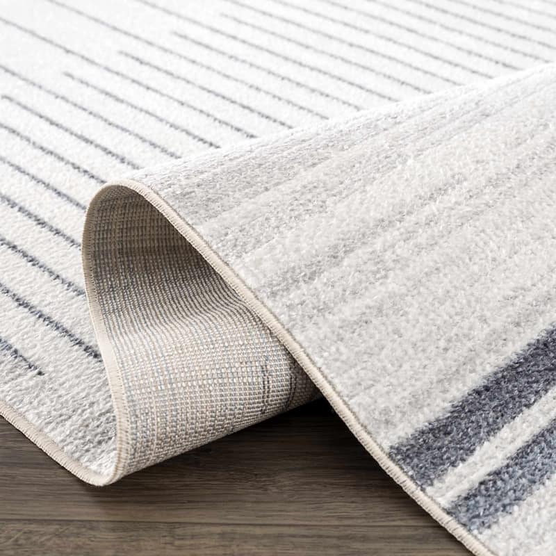 Hauteloom Thad Living Room, Bedroom Machine Washable Area Rug - Farmhouse - Medium Gray, Black, Gray - 2' x 3'