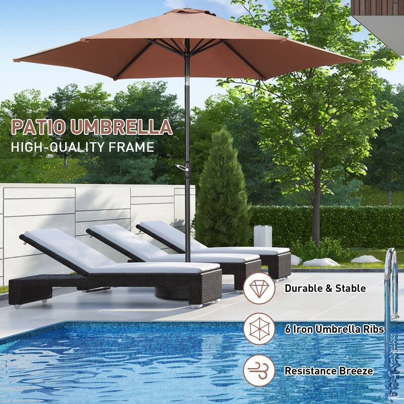 Ainfox 9ft Outdoor Patio Umbrella Without Base for Garden, Patio, Swimming Pool