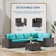 preview thumbnail 83 of 125, Kullavik 13 Pieces Outdoor Patio Furniture Set with Fire Pit Table w/ Wide Armrests