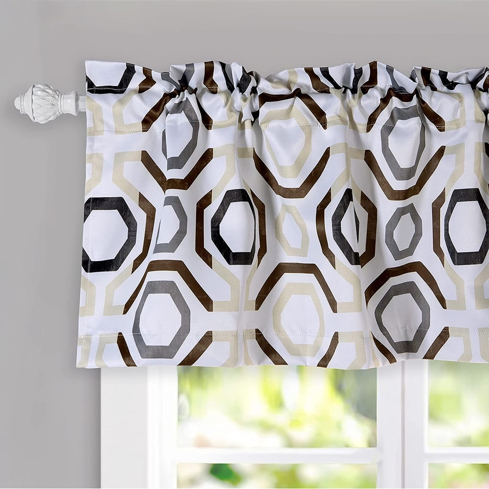 DriftAway Camden Blackout Valance for Kitchen Geometric Lattice Printed Valance