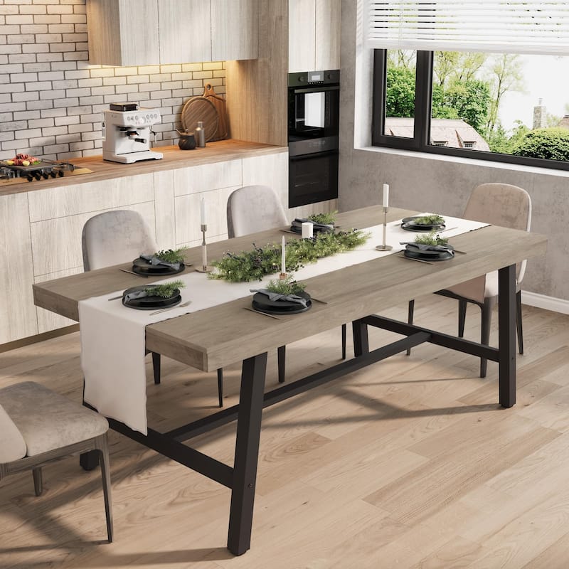 Extra Long Dining Table and Office Desk, Industrial Modern Study Table