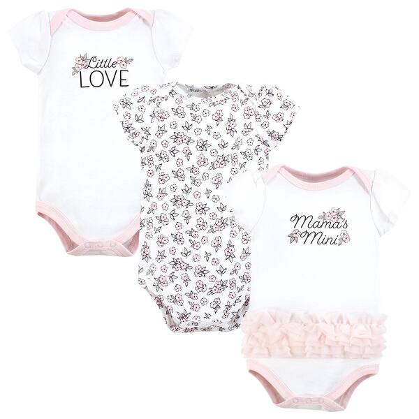 slide 1 of 1, Hudson Baby Infant Girl Cotton Bodysuits, Mini Primrose Tutu 0-3 Months - Mini Primrose Tutu