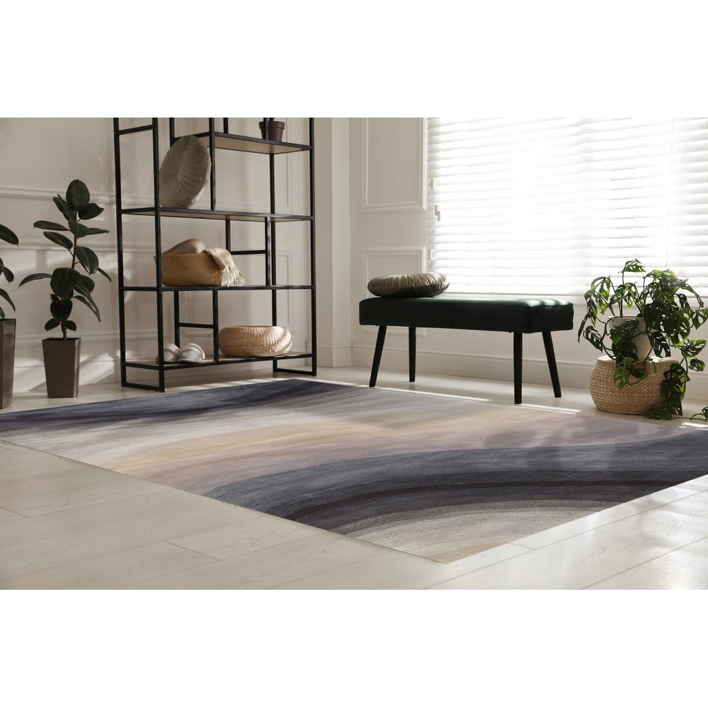 Blue Contemporary Abstract Desertland Area Rug - Elegant and Timeless Design