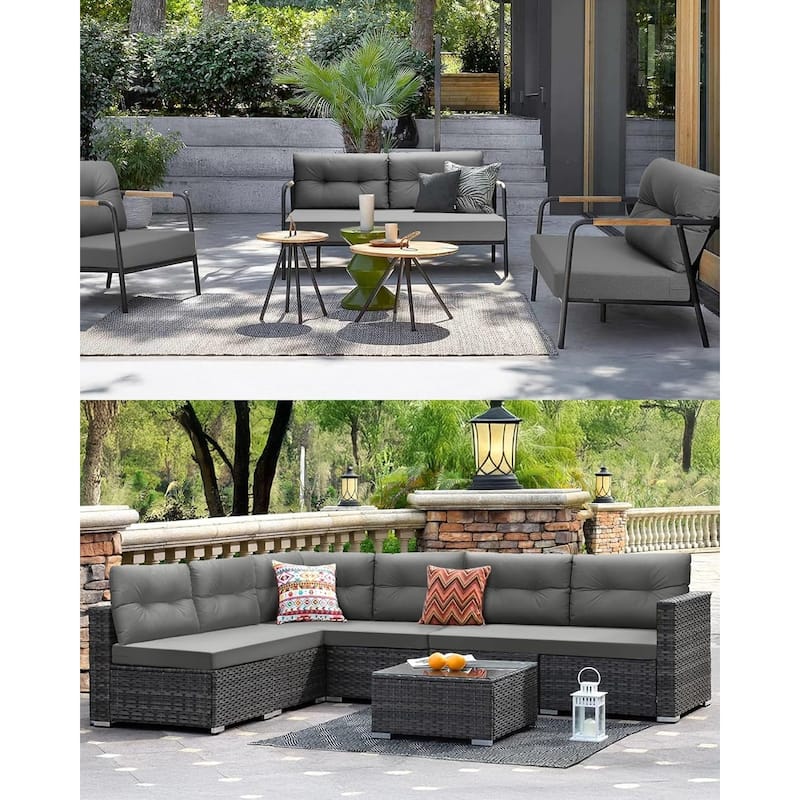 WINSOON 46 x 26 Inch Outdoor Loveseat Cushion Set Waterproof and Resistant