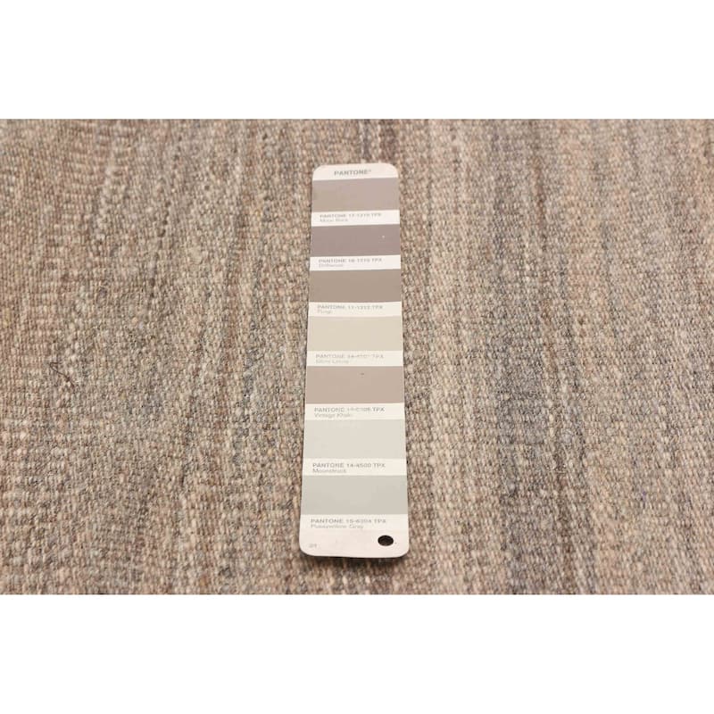 ECARPETGALLERY Flat-Weave Anatolia Patch Grey Wool Kilim - 6'7 x 10'7