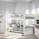 preview thumbnail 1 of 7, Full over Full Size Bunk Bed with Ladders, Solid Wood Kids Storage Bed Frame with 2-Storage Drawers for Bedroom, White White
