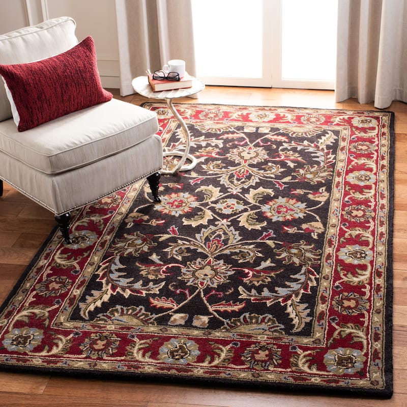 SAFAVIEH Handmade Heritage Tangier Traditional Oriental Wool Rug - 3' x 5' - Chocolate/Red