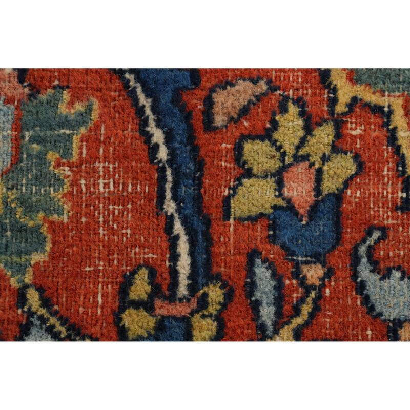 Hand Knotted Oriental 100% Wool Carpet Traditional All-Over Oranges & Rust Dorokhsh Area Rug - 10' 5'' X 6' 7''