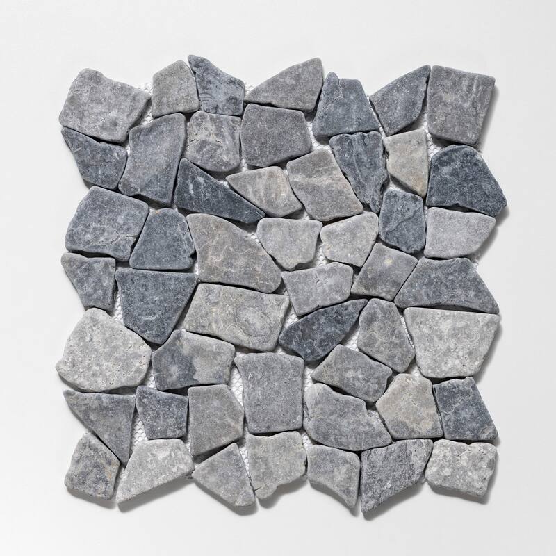 Fit Mosaic 11 in. x 11 in. Marble Mesh-Mounted Mosaic Wall and Floor Tile