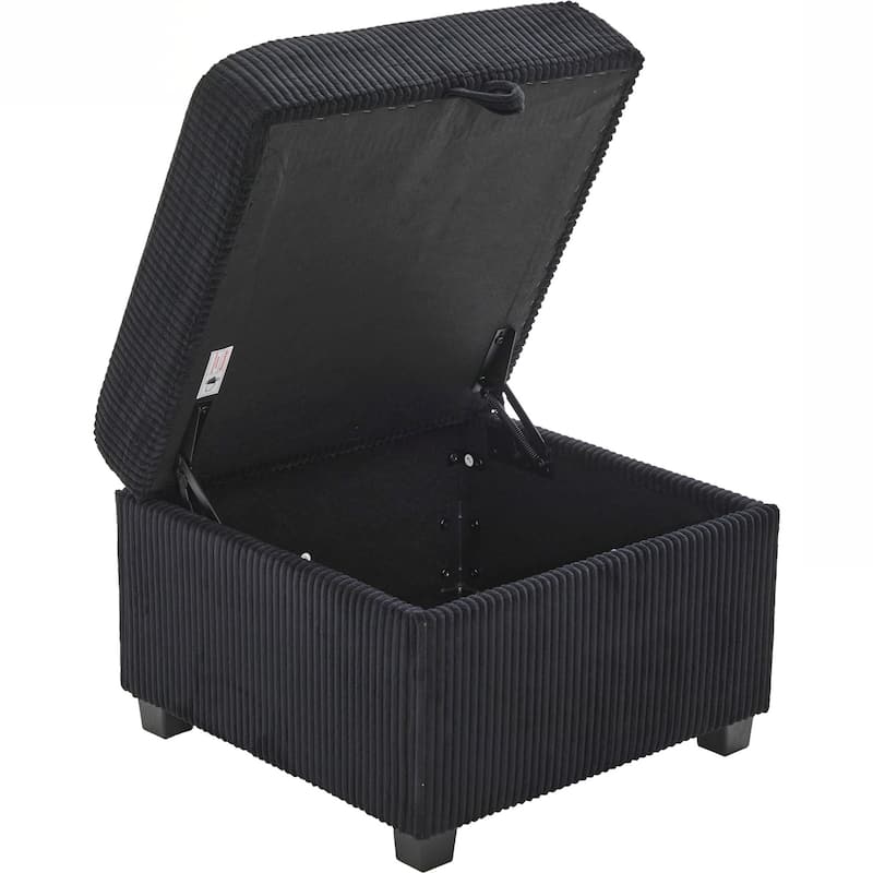 L-Shaped Sectional Sofa with Pull-Out Storage,Ottoman & Pillows 3-Seat with USB Charging,Cup Holder, Convertible Design