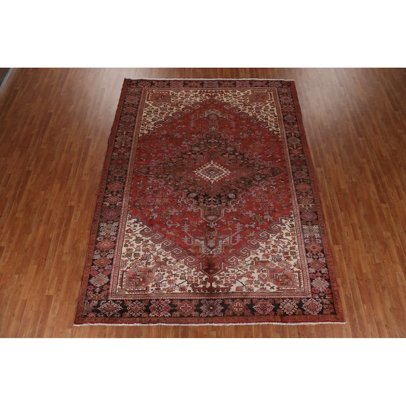 Vintage Geometric Heriz Persian Traditional Area Rug Wool Hand-knotted - 8'5" x 11'1"