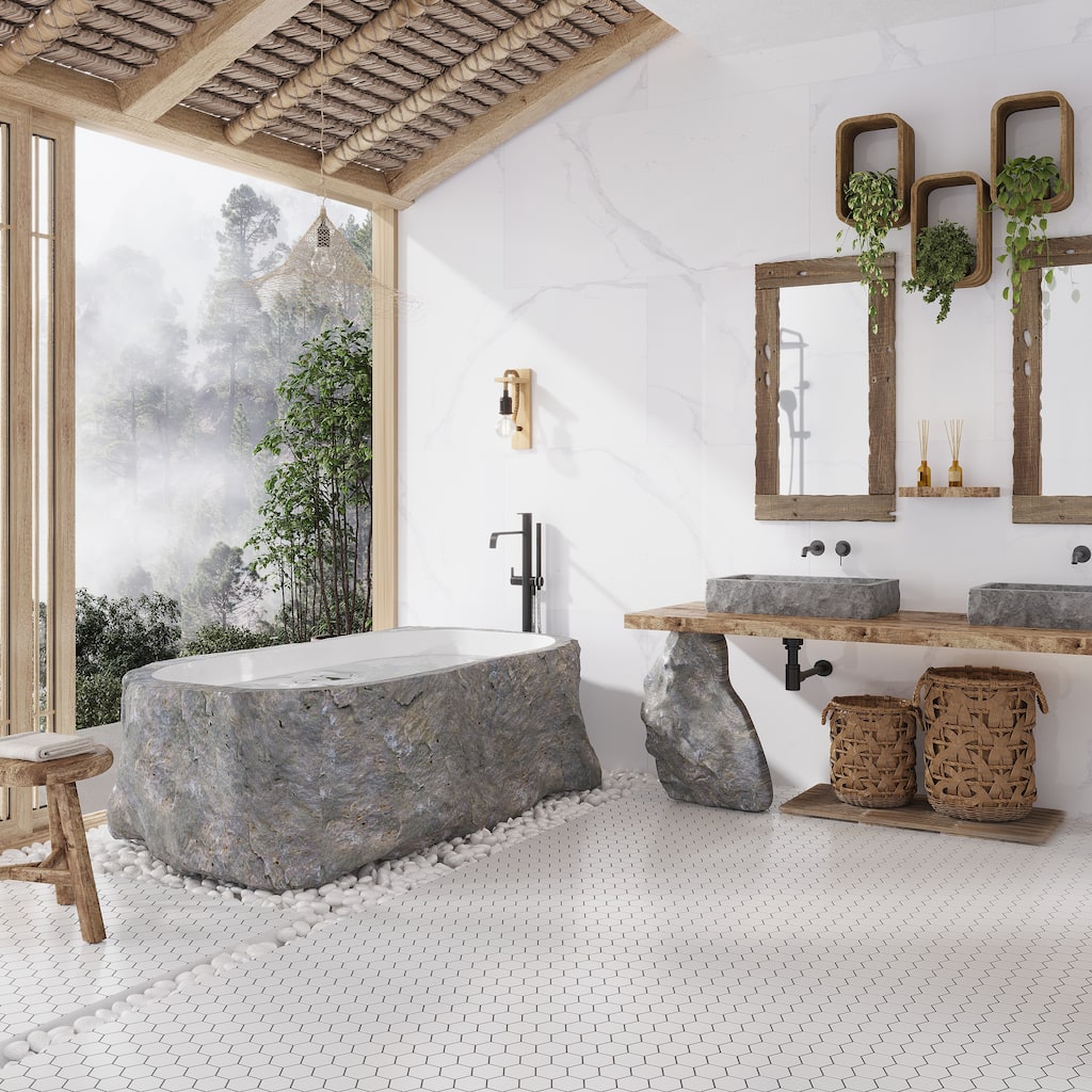 Apollo tile 11" x 11" Cirkel Hex Matte White Porcelain Tile (8.25 sq ft/case) - 10 Pack