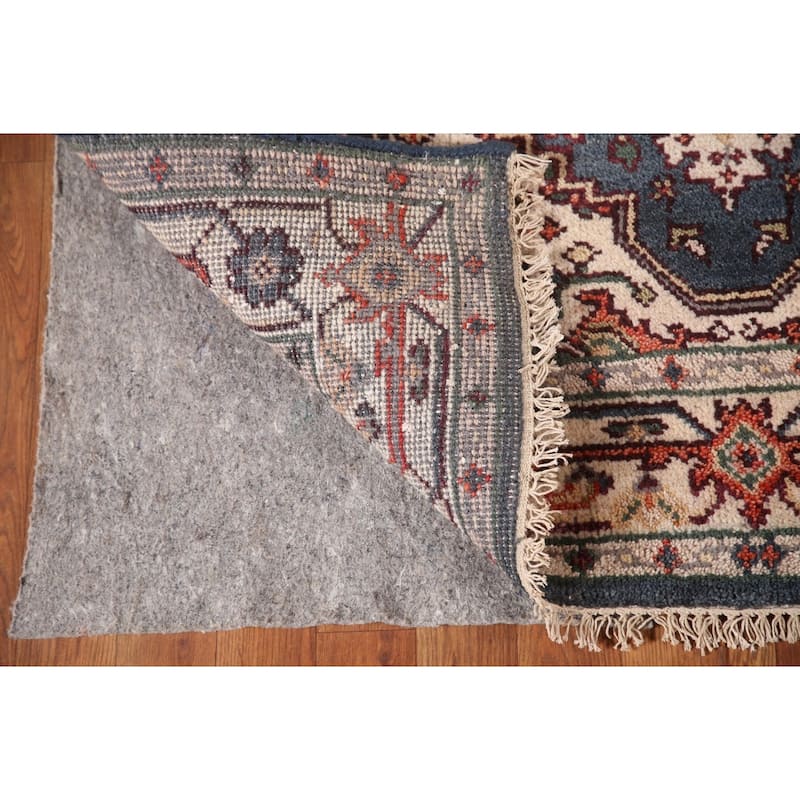 Blue Heriz-Serapi Oriental Accent Rug Handmade Wool Carpet - 4'0"x 6'0"
