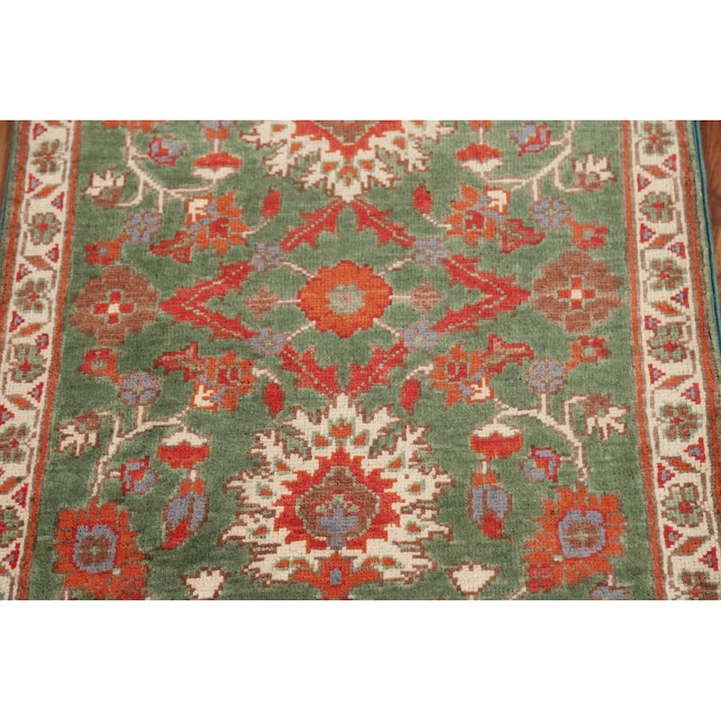 Green Floral Kazak Accent Rug Handmade Wool Carpet - 2'0" x 3'0"