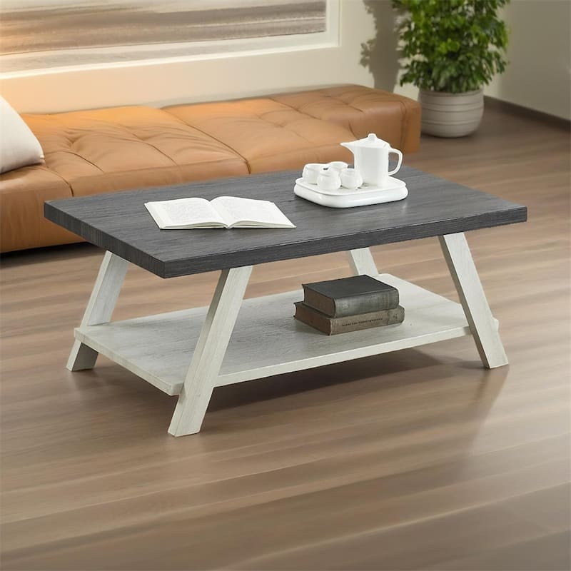 Athens Contemporary Replicated Wood Shelf Coffee Table