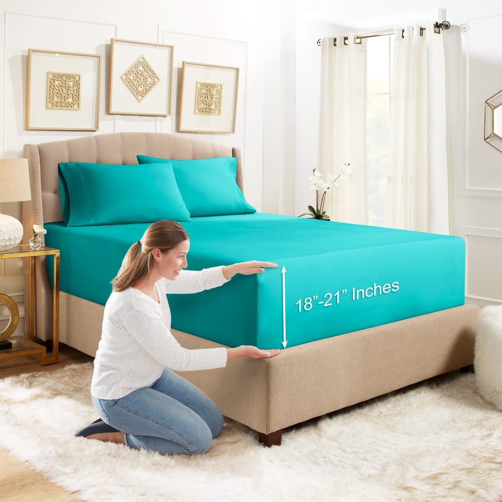 Empyrean Bedding Ultra Soft Microfiber 3 Piece Bed Sheet Set - Extra Deep Pocket Fitted Sheet with 2 Pillowcases