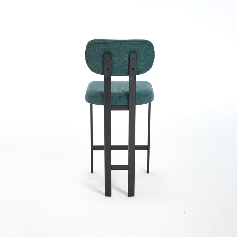 Bar Stools Set of 2, 26 inch Modern Upholstered Fabric Counter Height Barstools, Kitchen Island Chairs for Dining Room