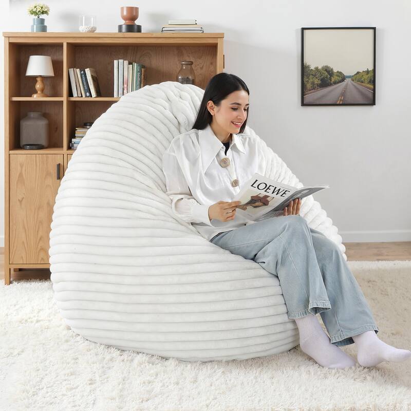 Round Bean Bag Chair and Lounger Pet-Friendly Design