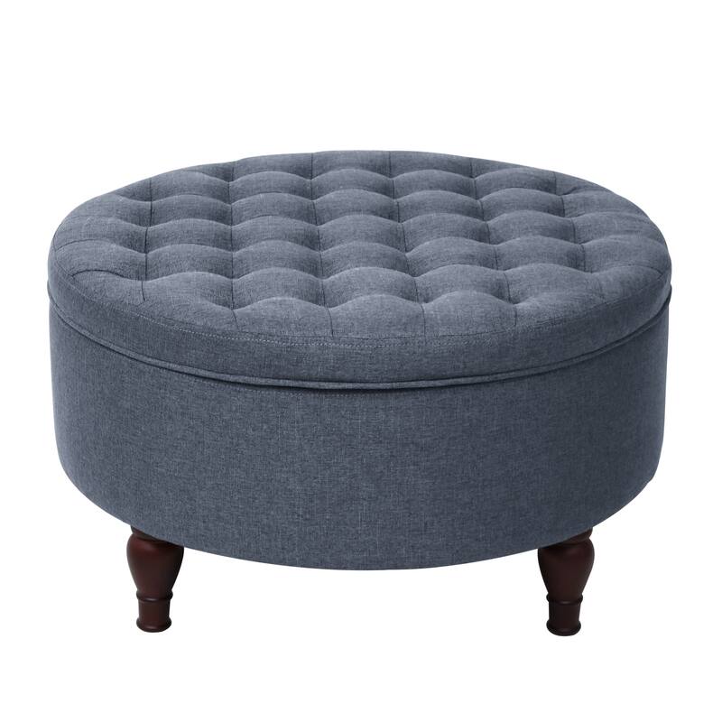 Maypex 32" Tufted Round Storage Cocktail Ottoman