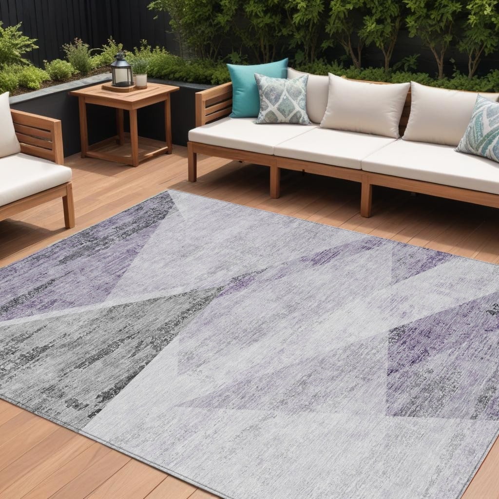HomeRoots Abstract Transitional Rectangle Outdoor Rug