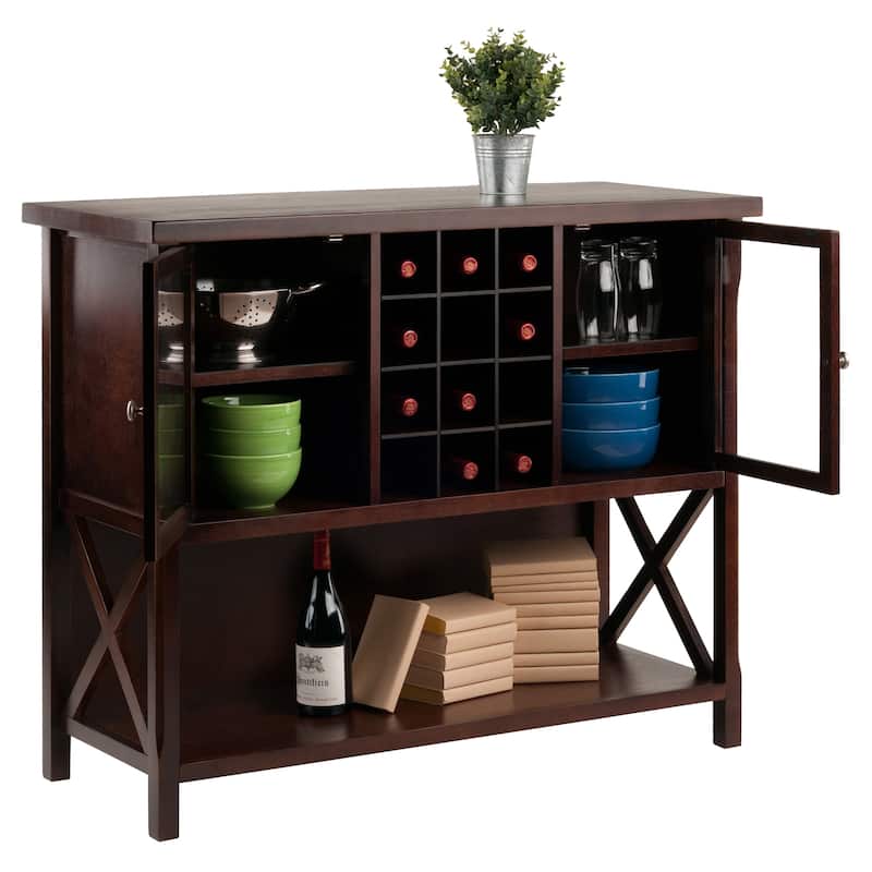 Xola Buffet Cabinet, Cappuccino - 43.8"W x 18"D x 35.9"H